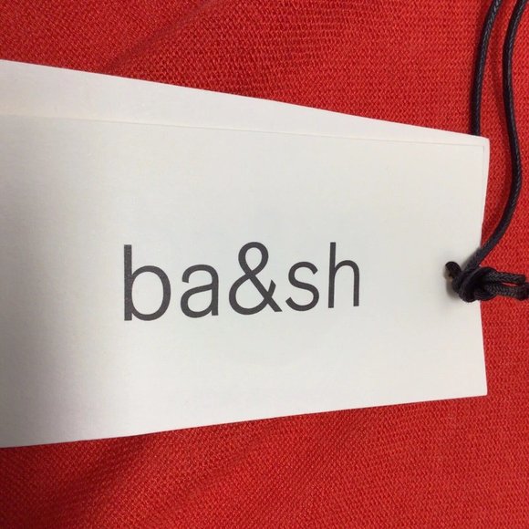 Ba&Sh Womens Solid Knit Open Twist Back Cashmere Silk Sweater Red - Picture 7 of 12